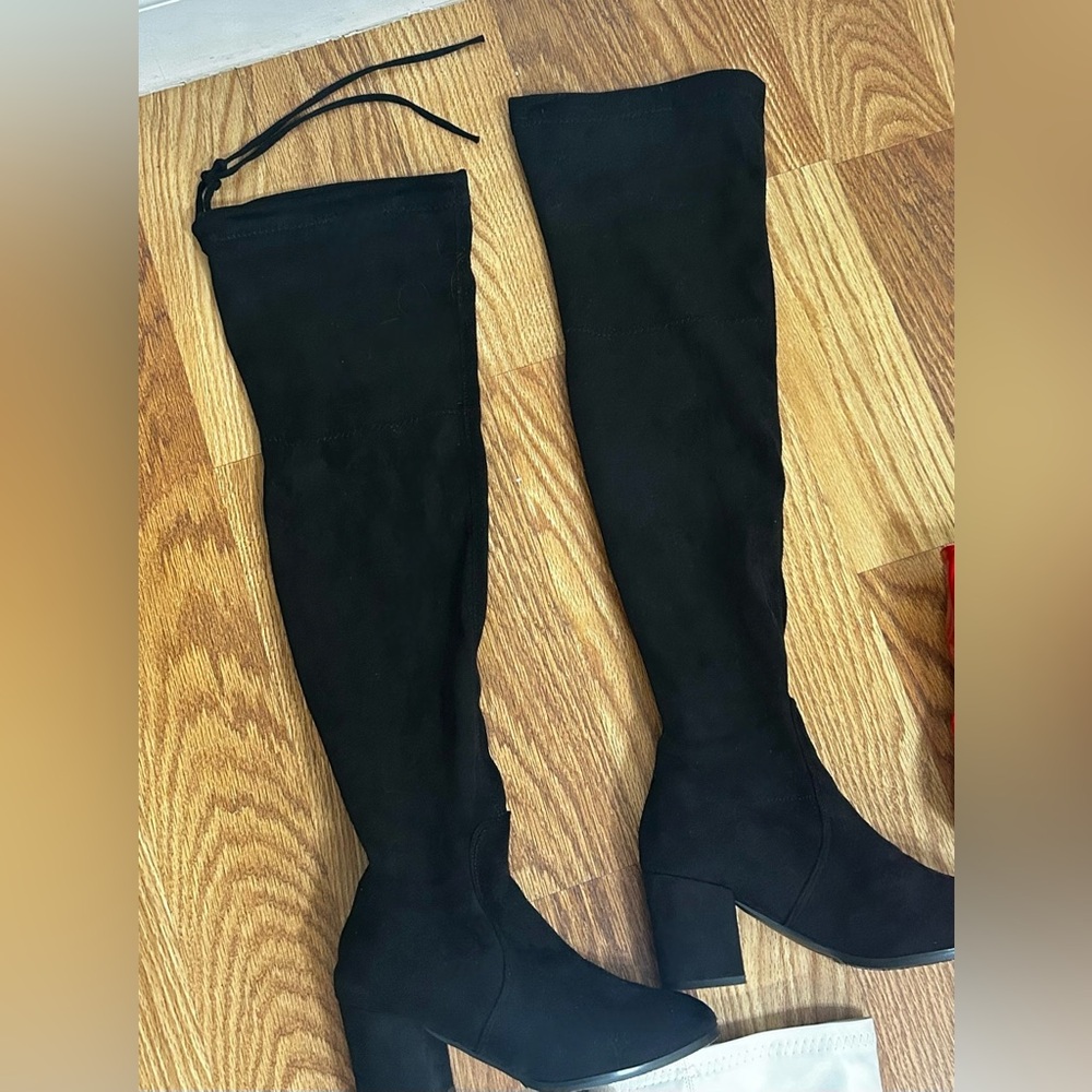 Black High Boots with Block Heel – Size 38